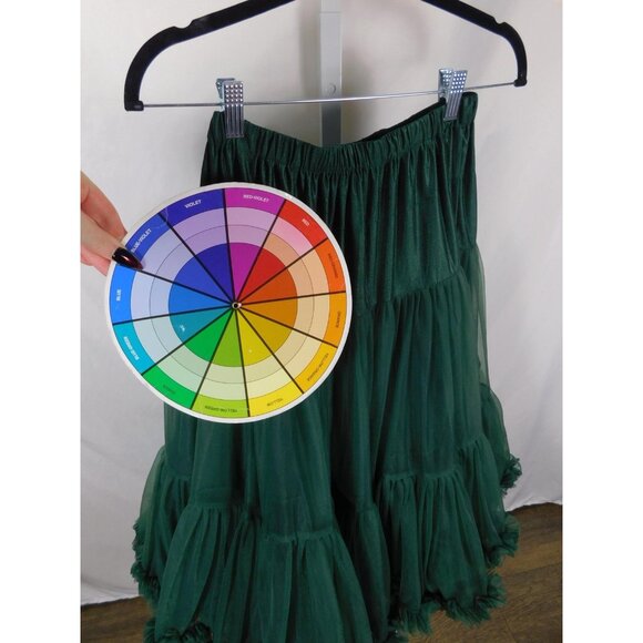 Banned Green Tulle Petticoat Skirt S Retro Ruffle Swing - Picture 9 of 12